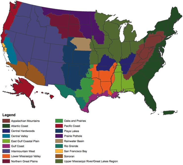 North American Habitat Joint Ventures Map