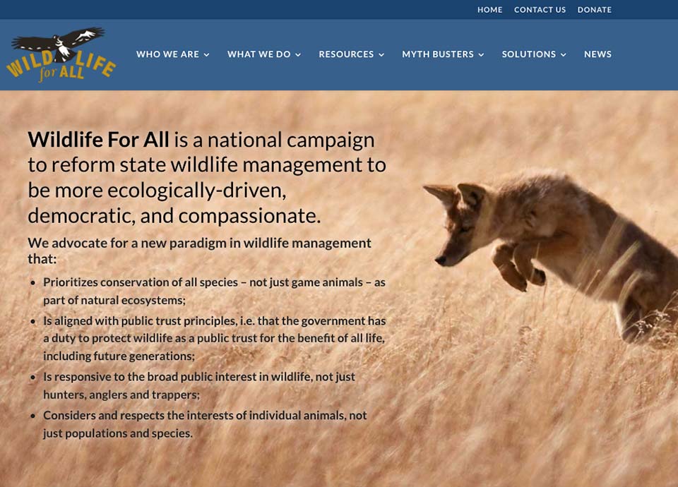 Wordpress website development - Wildlife for All