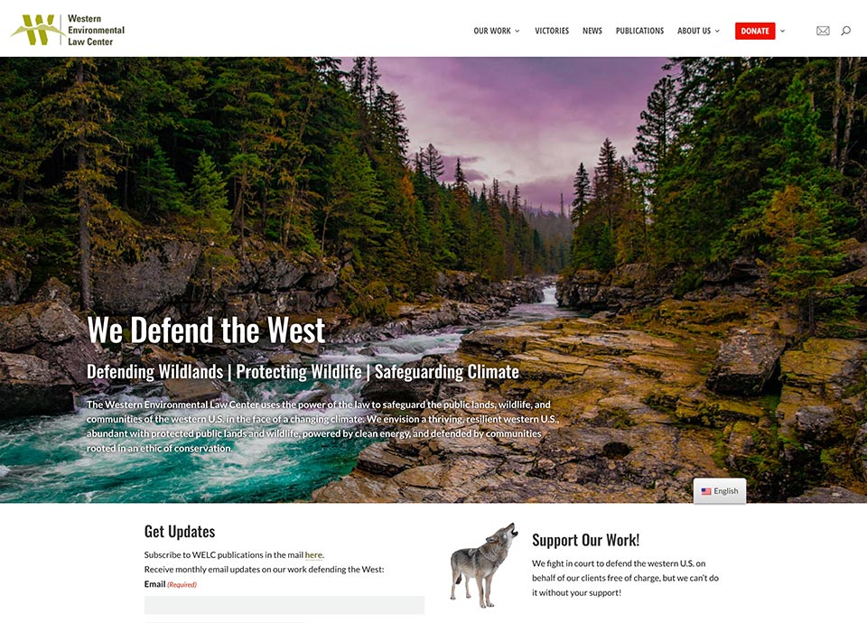 Wordpress website development: Western Environmental Law Center